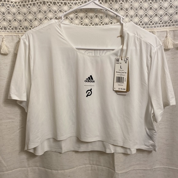 NWT Adidas X Peloton Cropped top Shirt size large white

B - Picture 2 of 6